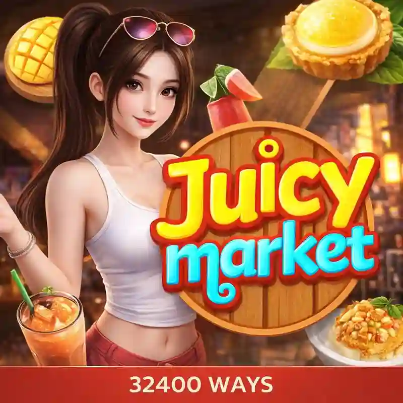 Juicy Market slot game banner on 1win games